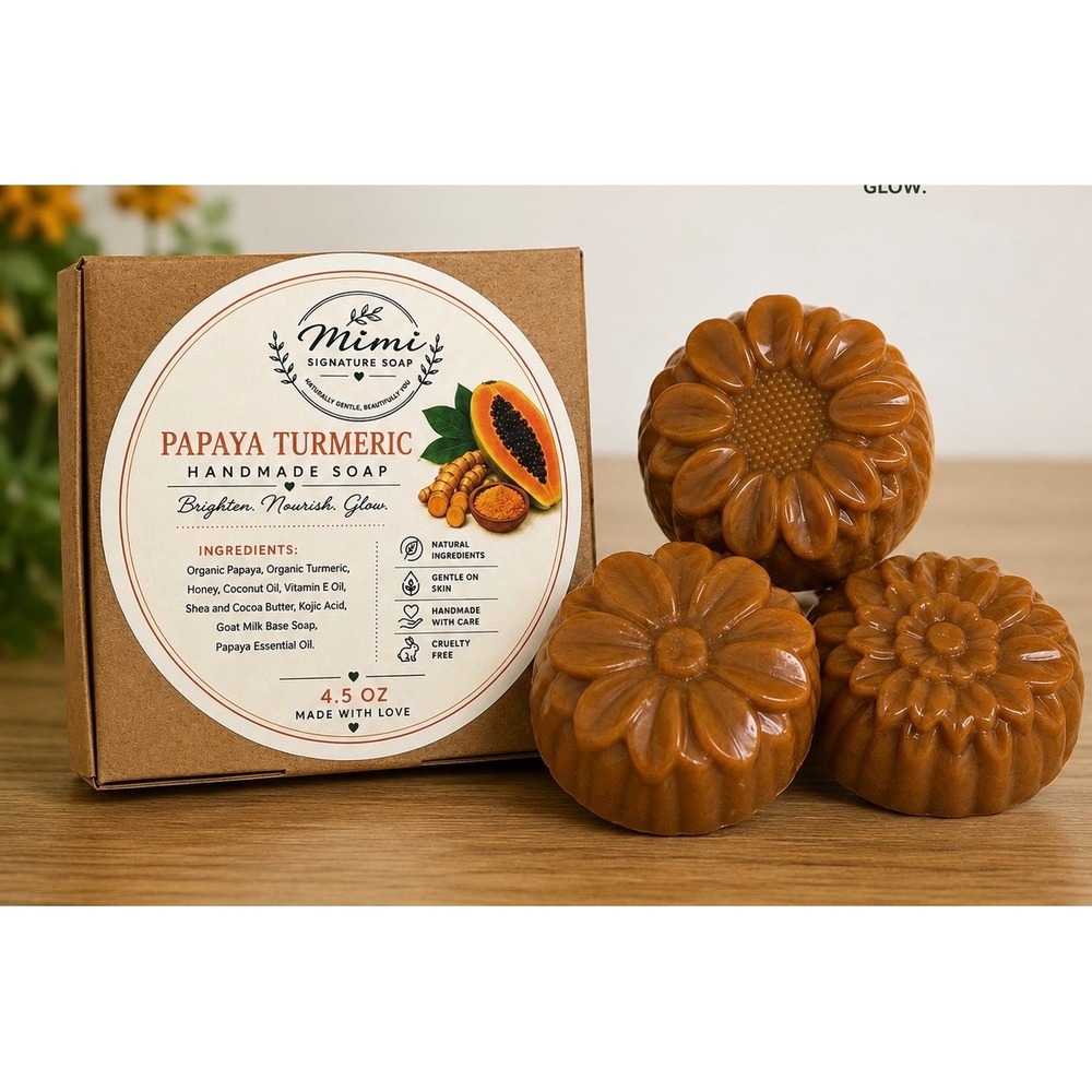 Soap Papaya Turmeric Handmade Soap Bar Pack of 3